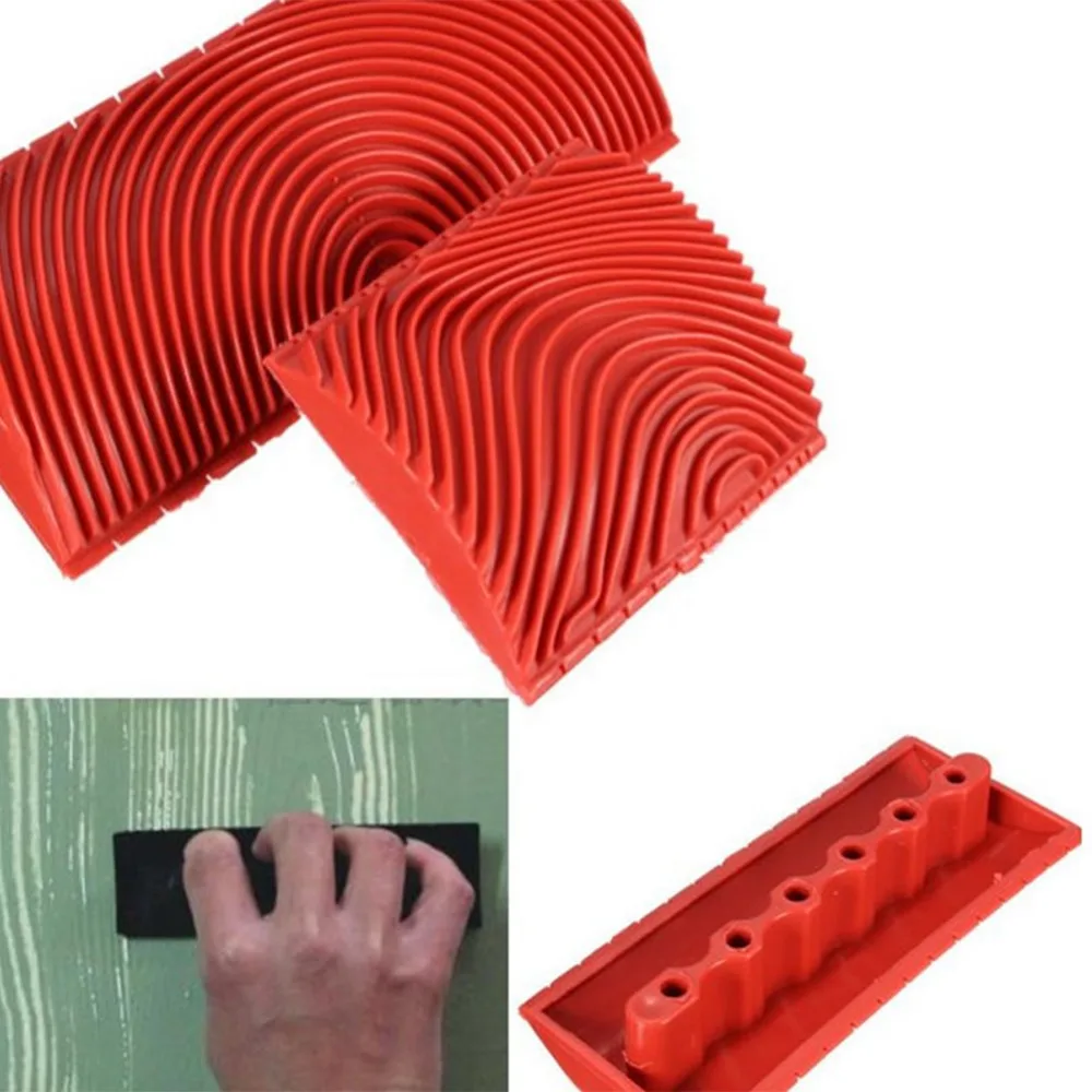 2个 3 和 6 英寸橡胶仿木纹油漆滚筒刷绘画处理工具艺术墙绘画工具