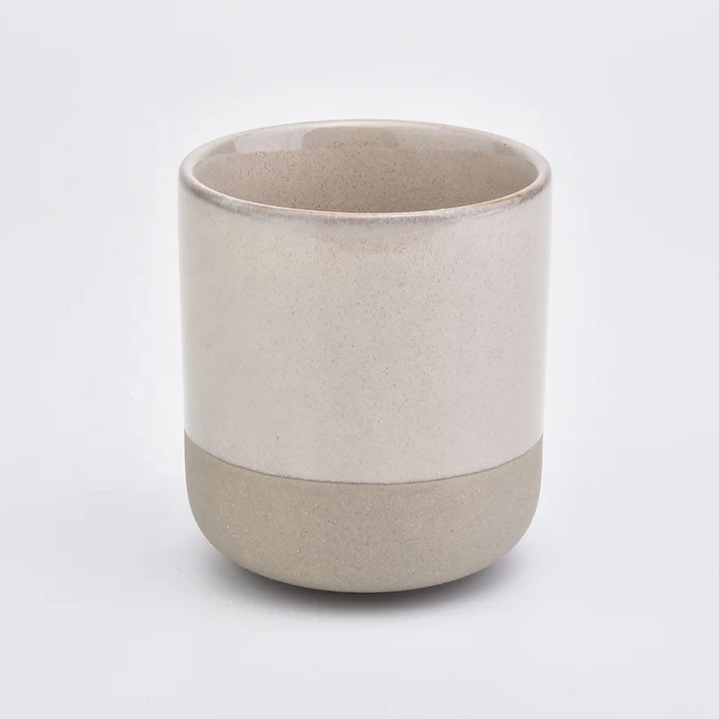 Matte cylinder handmade ceramic candle jars tea light candle container home decor wholesale