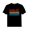 Magic el sound active tee shirts custom design el flash up tshirts