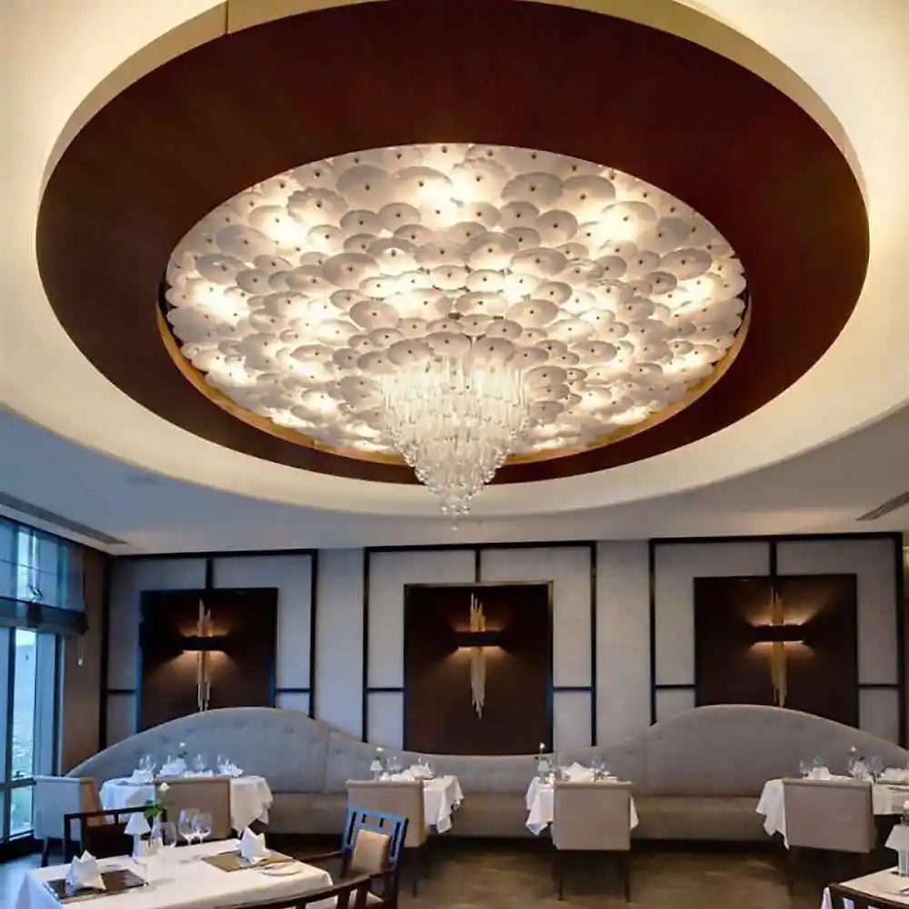 Modern white ceiling crystal chandelier luxury