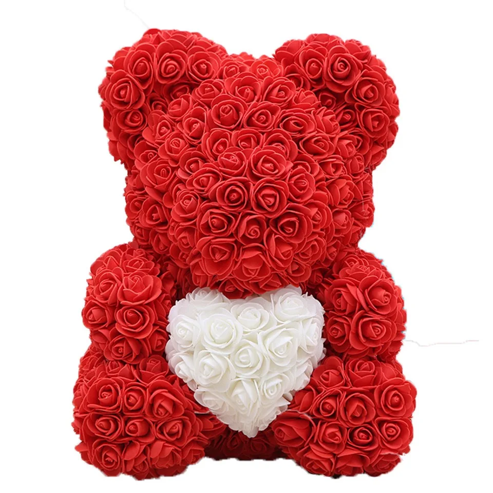 big red rose bear