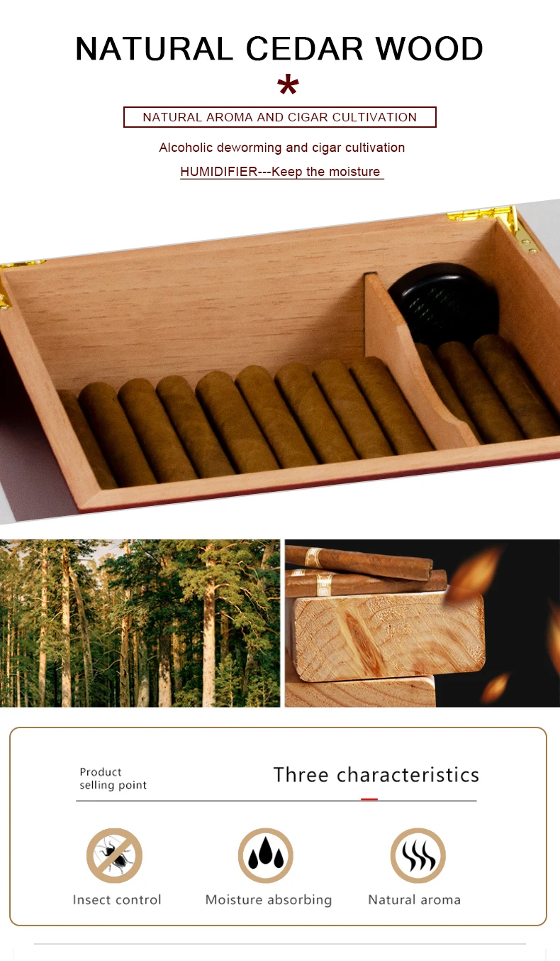 Wood Cigarette Pack Commercial Cigar Humidors Travel Cigar Humidor Case