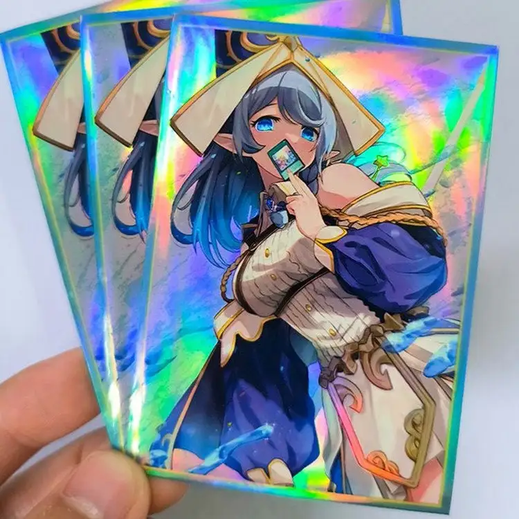 card sleeves anime Anime Art Print Custom Printed Plastic 61x 91stander Size Sleeve Holo  Holographic Art Yuoh M/TGa T/CGa Game Gaming Card Sleeves