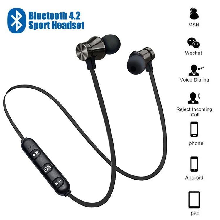 Magnetic 5.0 Earphone Sport Running Wireless Neckband Headset Headphone with Mic Stereo Music For All Smart Phone - ANKUX.COM