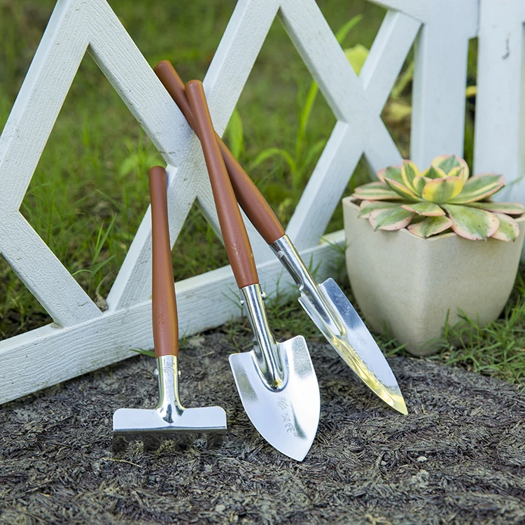 3 pieces Gardening Mini Plastic Rake Trowel Transplanter Garden Hand Tools Kit Set
