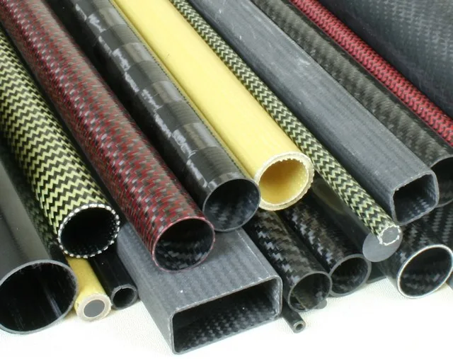 Tubes Ronds En Fibre De Carbone - Lot De 2, Dimensions 7x5x500mm (ext/int/longueur), Brillant 3K