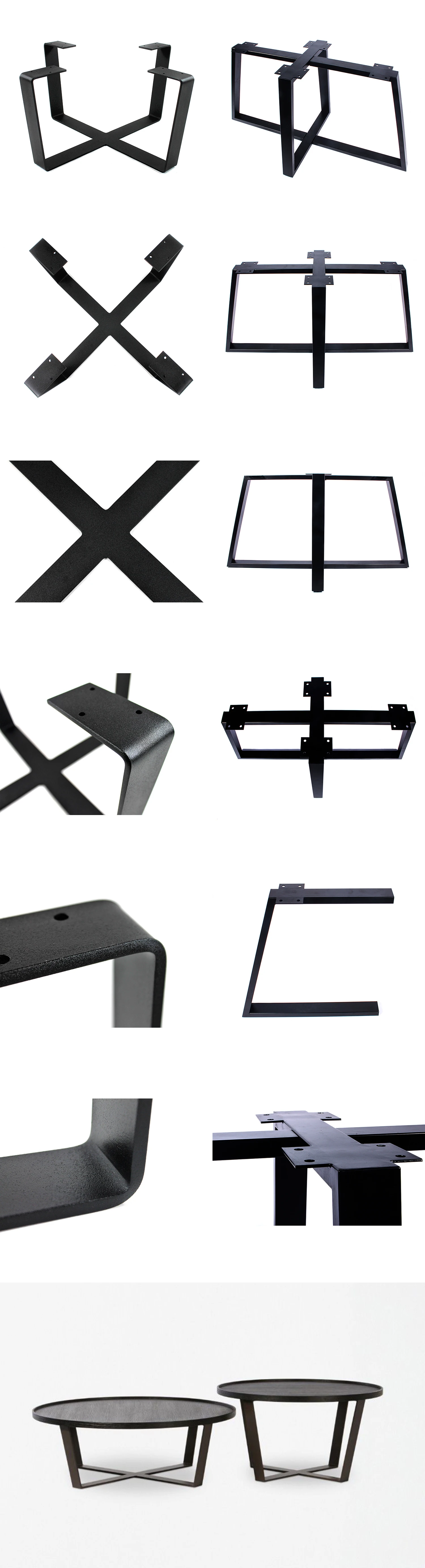 Metal Table Base Black Dinning Large Cross Frame Round Pedestal Coffee