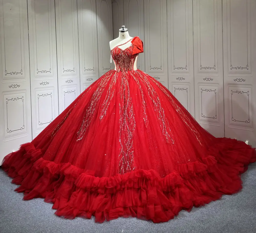 light red quince dress Princesa by Ariana Vara PR22036 Light-Up Sweetheart Neck Quince Dress