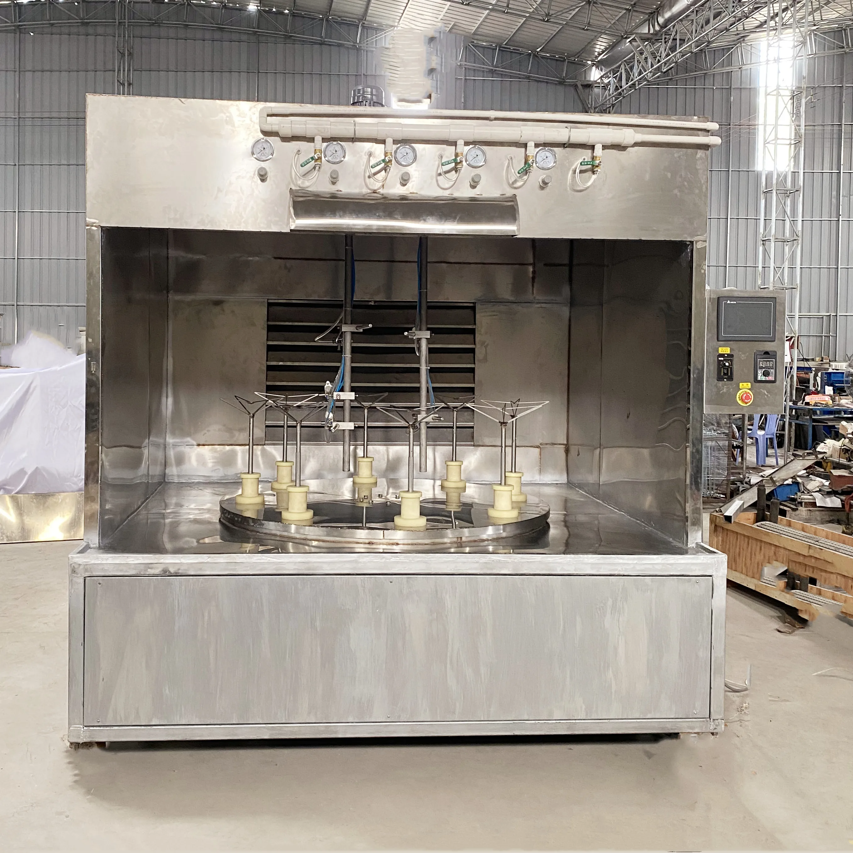 Multistations Spray Glazing Booth Suitable For Spraying Glaze For