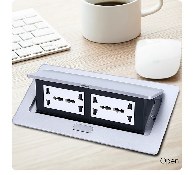 Factory sales Silver aluminum alloy multi module embedded table socket