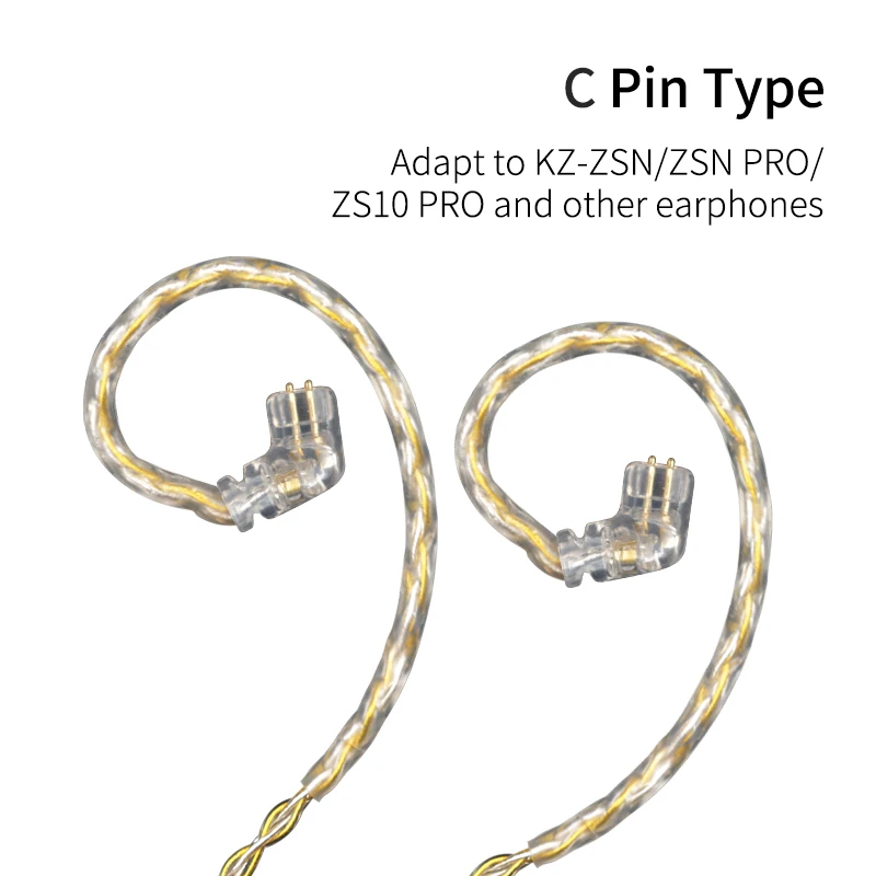 KZ Cable 8 Strands Gold Silver Mixed plated Upgrade cable Headphone wire for C10 ZST T2 ZST ZSX ZS10 PRO ZSN ES4