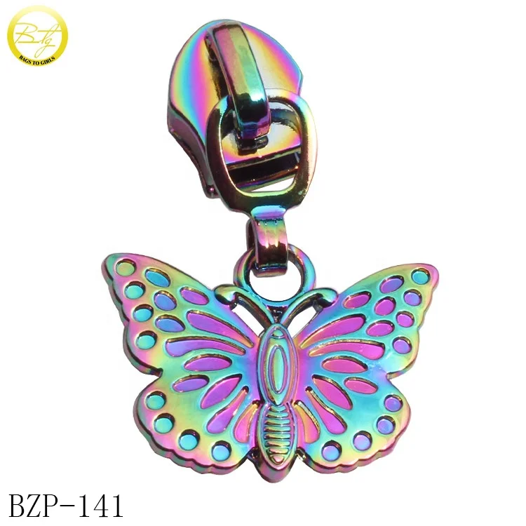 Custom Embossed Butterfly Logos Zipper Sliders for Bags
