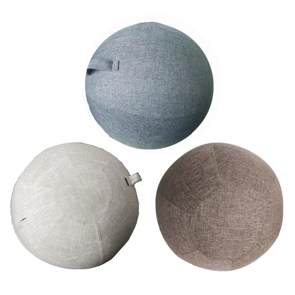 65cm Linen Exercise Ball Cover Balance Ball Protector + 65cm Yoga Ball