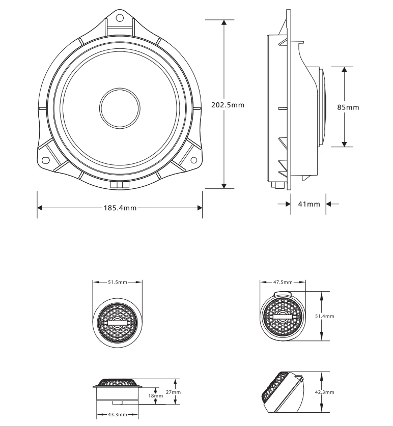 Customized Car Audio 2way System 6.5 Inch Car Specific Component Speaker For Toyota Buy