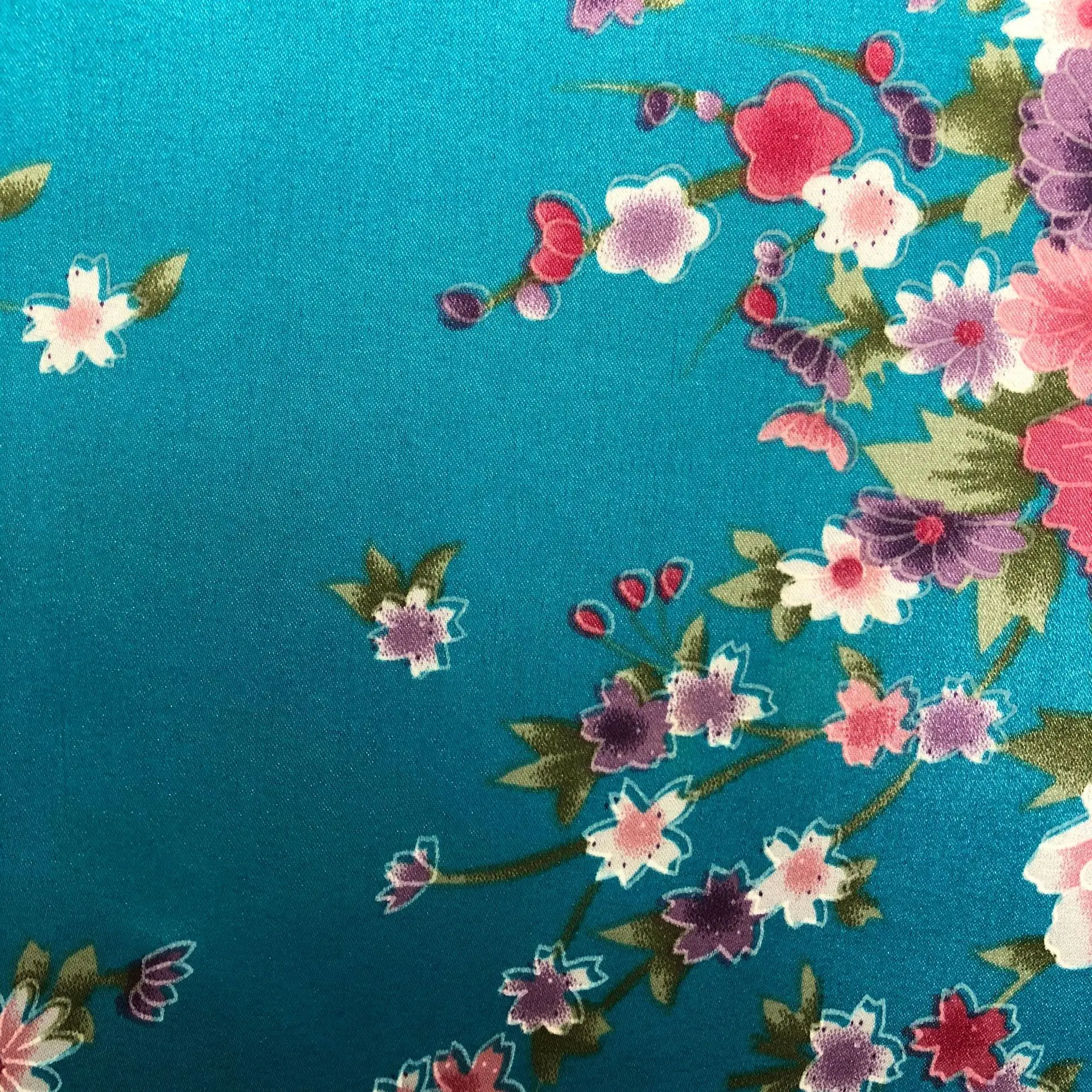 Wholesale Satin Fabric Floral Printed Satin Fabric Stretch Satin Fabric