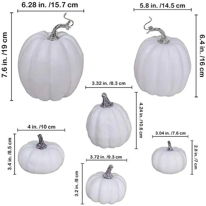 Artificial White Pumpkins Bulk Faux Harvest Pumpkins For Fall Wedding
