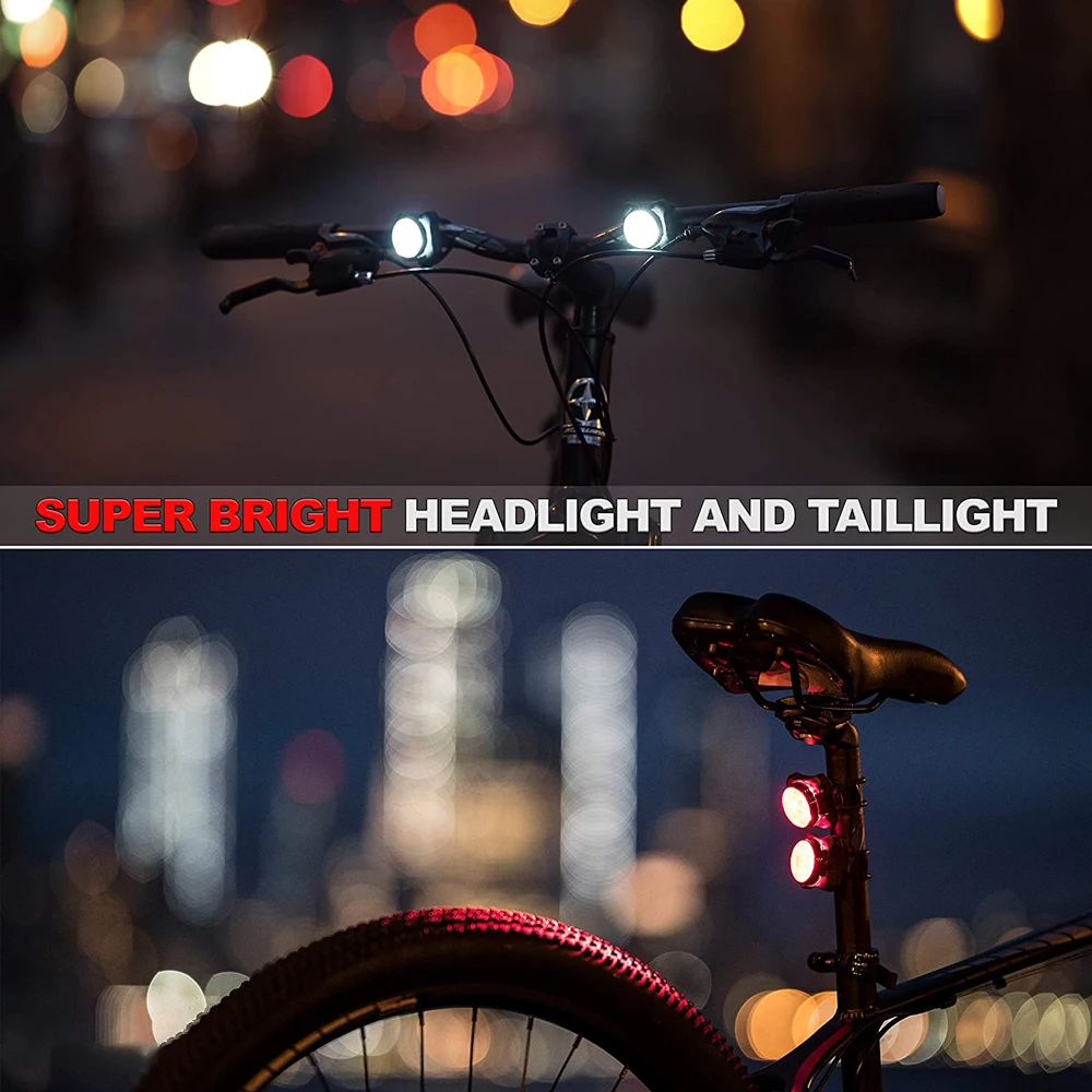 IP65 waterproof bike accessories lights front and back bicycle tail light rechargeable set led bike for sale supplier