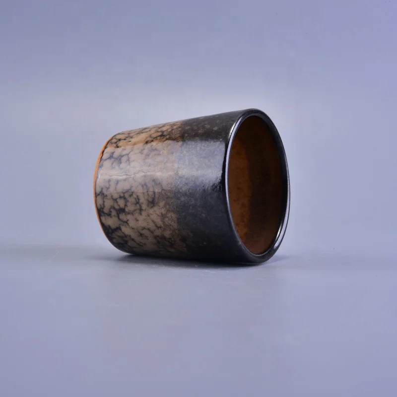 200ml Cylinder amber ceramic candle holder wholesales