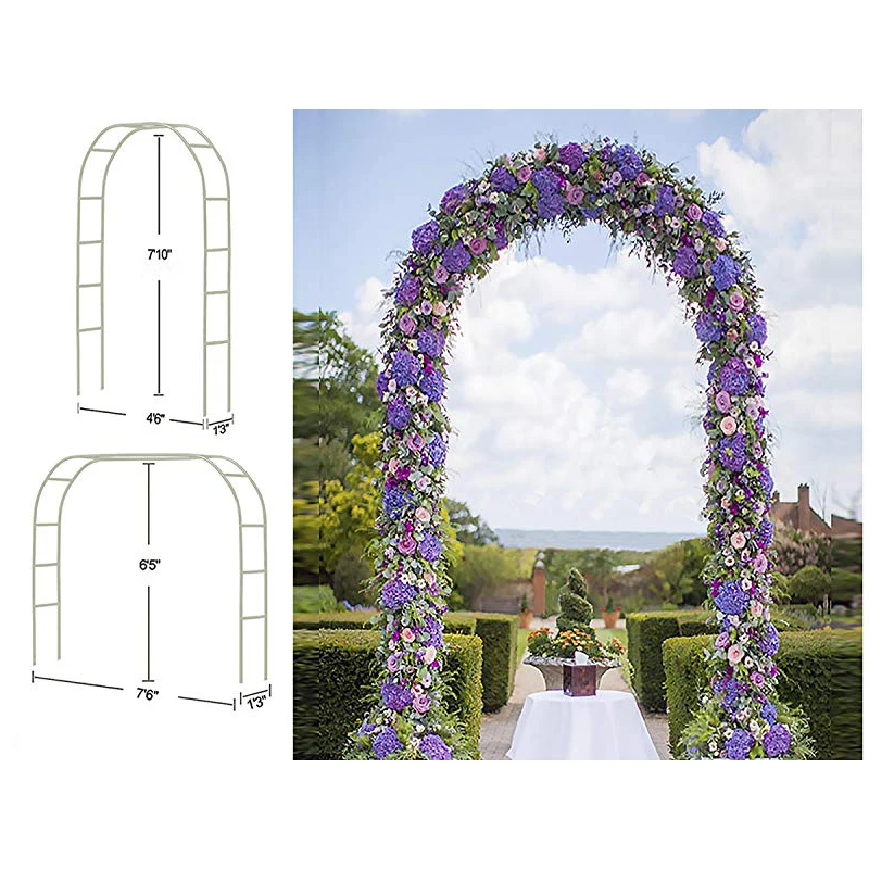 Chinese 7.5 Ft Lightweight White Metal Iron Arch Wedding Garden Bridal ...