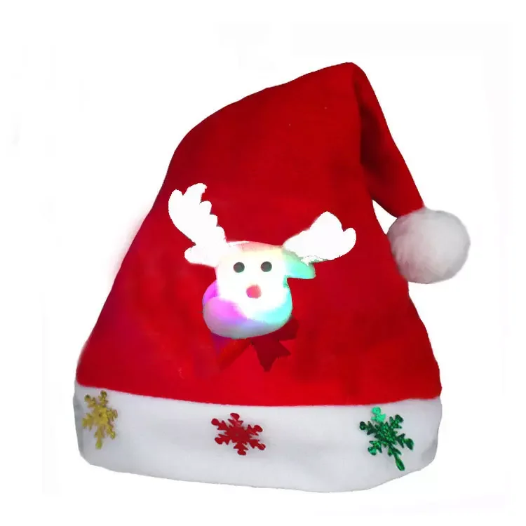 New Fashion Christmas Hats Kids Adult Led Lighting Christmas Hat Santa