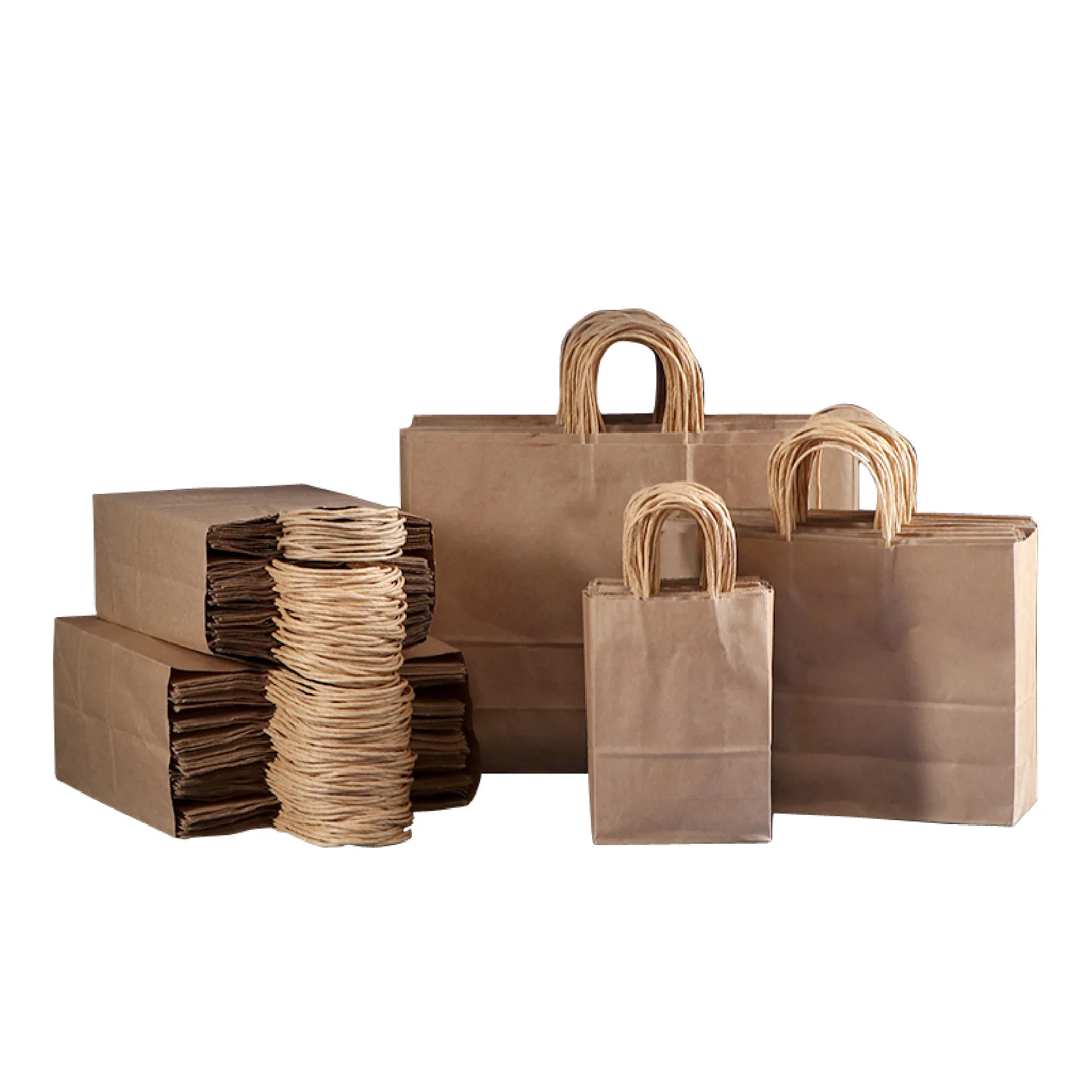 Brown Kraft Paper Gift Bags Bulk With Handles Ideal For Shopping
