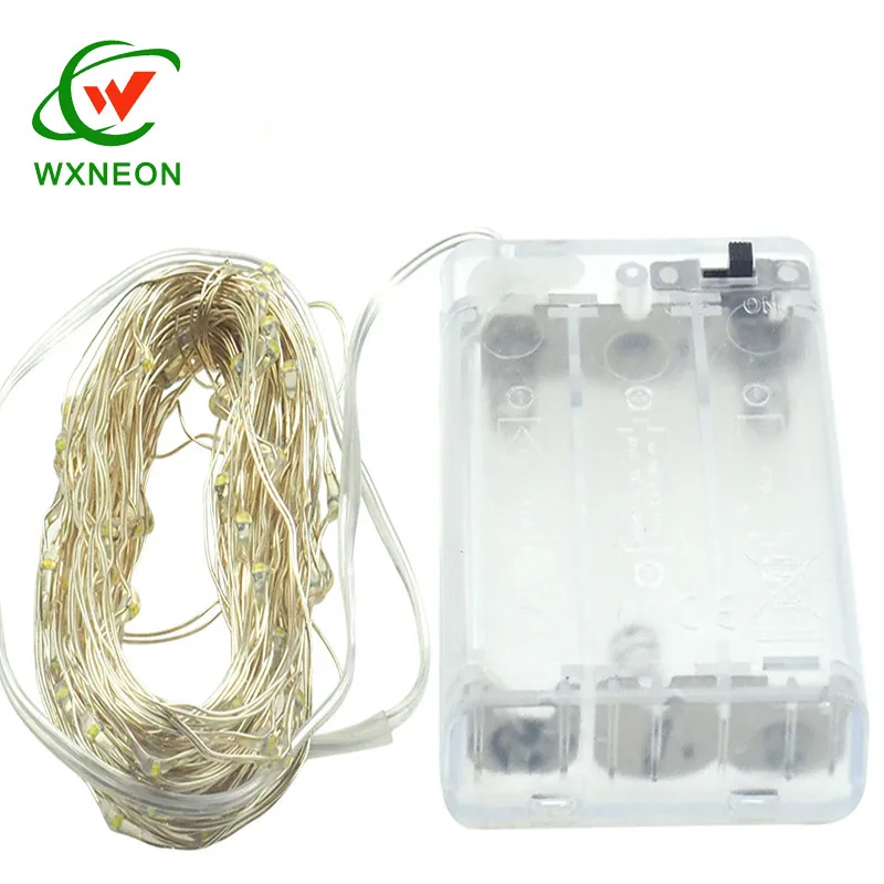 10m 100LED Copper Wire String Lights for Christmas Wedding Party Powered By 3 AA Battery