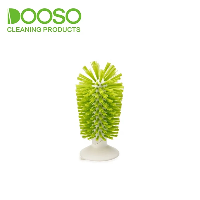 Glass Cup Bottle Washer With Silicone Suction Cleaning Brush For Bar