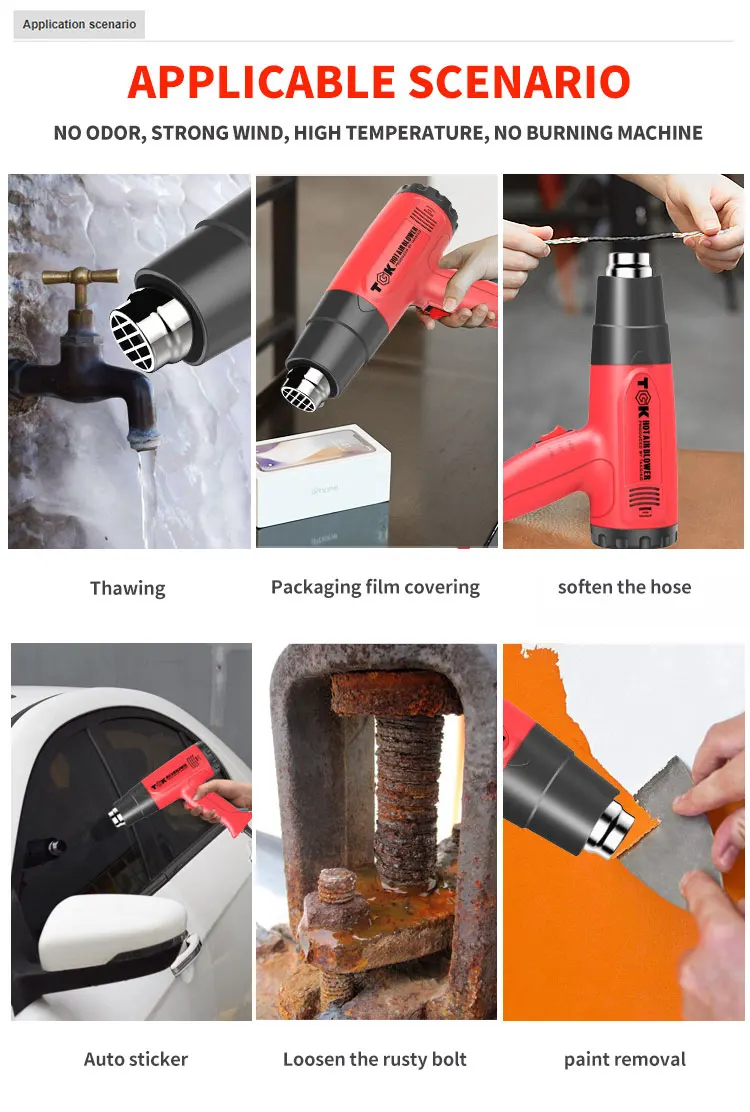 Hg3320es 2000w Tgk Mini Portable Industrial Electric Blower Soldering Hot Air Heat Gun For