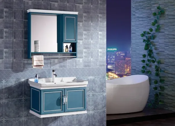 Aluminium Bathroom Furniture Storage waterproof wall Cabinets with mirror