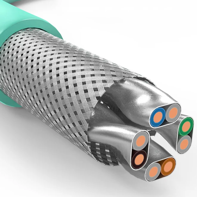Network Cable CAT 8 2000mhz Price Per Meter SFTP CAT8 Dual Shield Outdoor 1000FT Ethernet Lan Cable CAT8插图