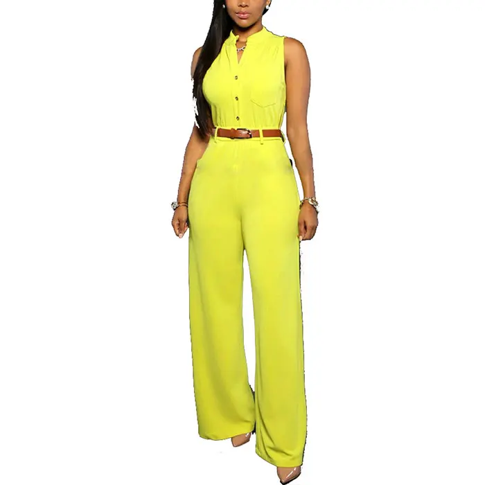 Round Neck Sleeveless Jumpsuit 