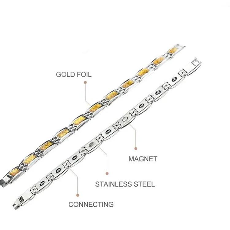 Professional Factory Wholesale 24K gold Biomagnetic healthy magnetic bracelet