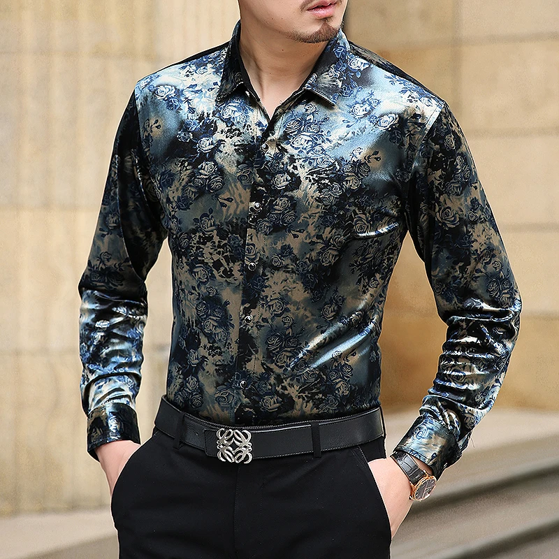 printed dress shirts Albini Beige Small Floral Print Shirt