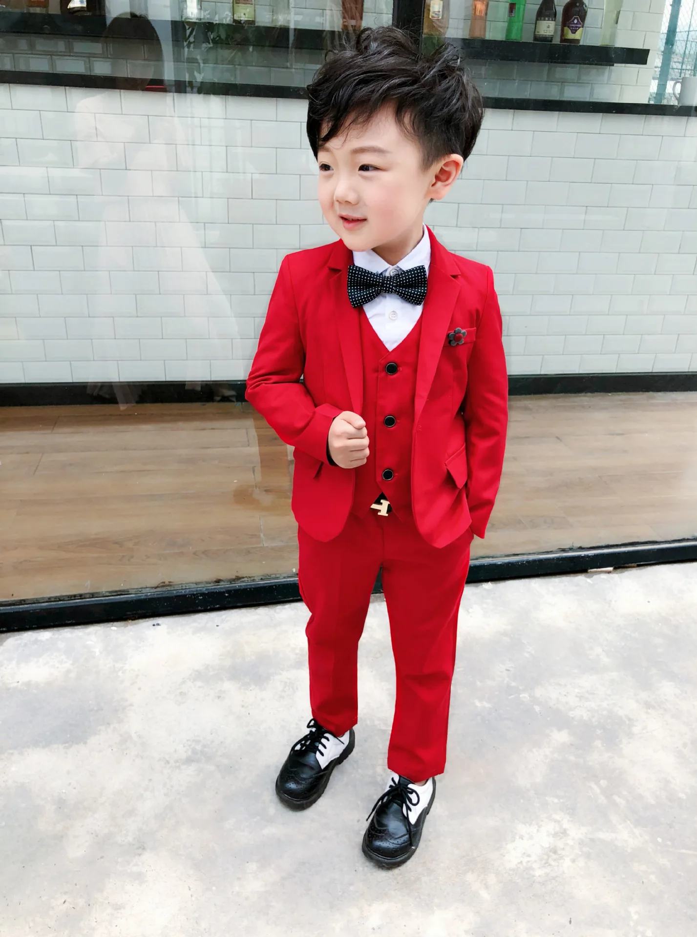 Autumn Red Gray 3pcs Black Toddler Boys Suits Wedding Formal Children Blazers Suit Tuxedo Party Clothes Jacket Vest Pant Buy Three Piece Suit Small Flower Brooch Suit Performance Dress Suit Product On Alibaba Com