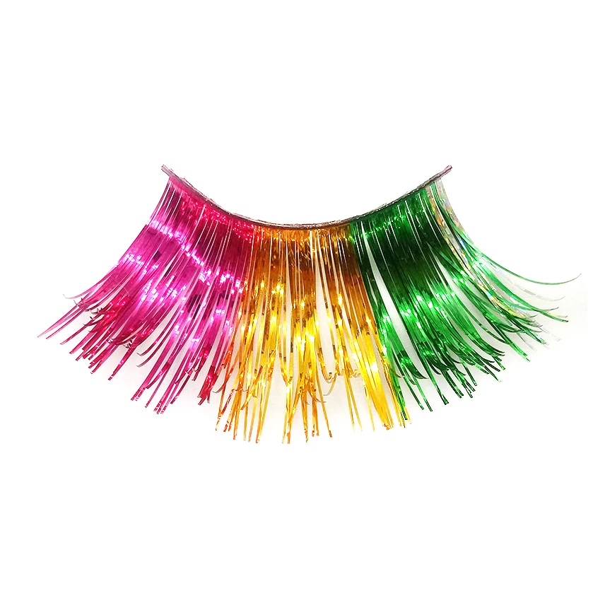 High quality glitter colored stage false eyelash custom exaggerated party eyelashes