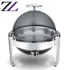 Wholesale hotel keep food warm stove birthday activities roll-top chefing dishes round silver stainless nonstick cookware sets
