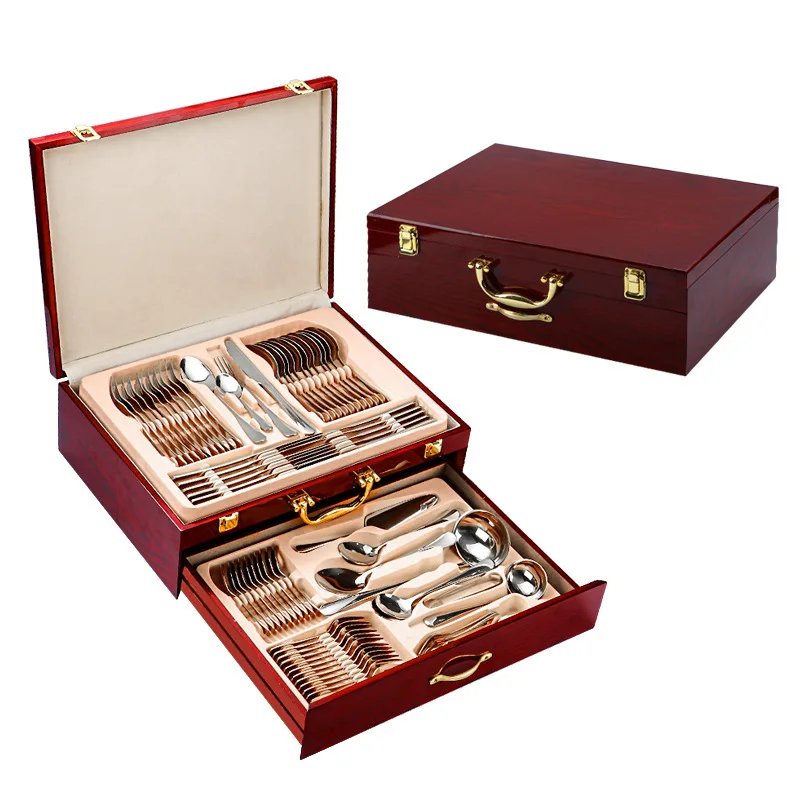 Hot Selling In Stock Flatware Set 72pcs Gold Cutlery Set Stainless