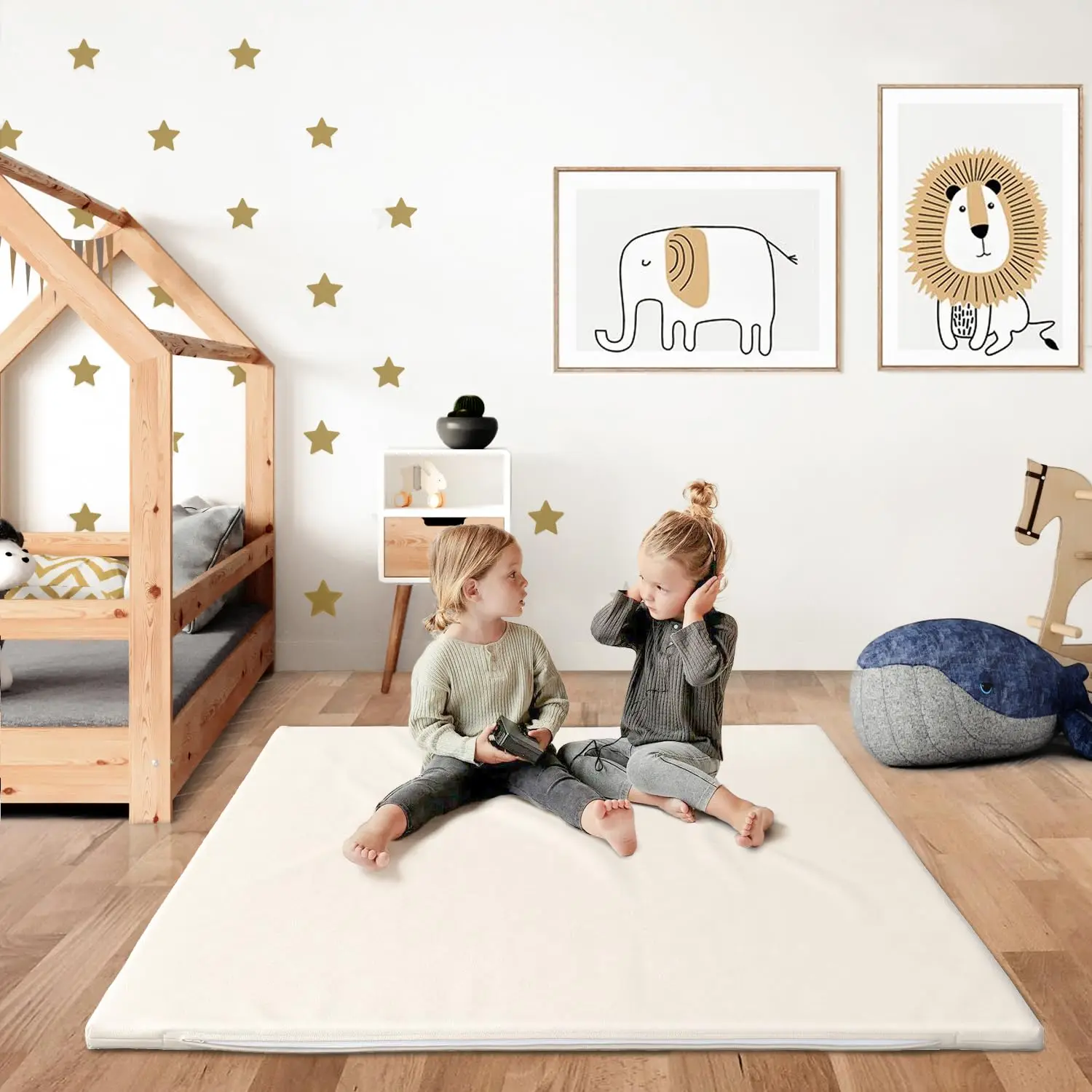 Padded Baby Play Mat Thick Play Mat for Baby Extra Thick Super Soft Non Toxic Vegan Leather Floor Mat factory
