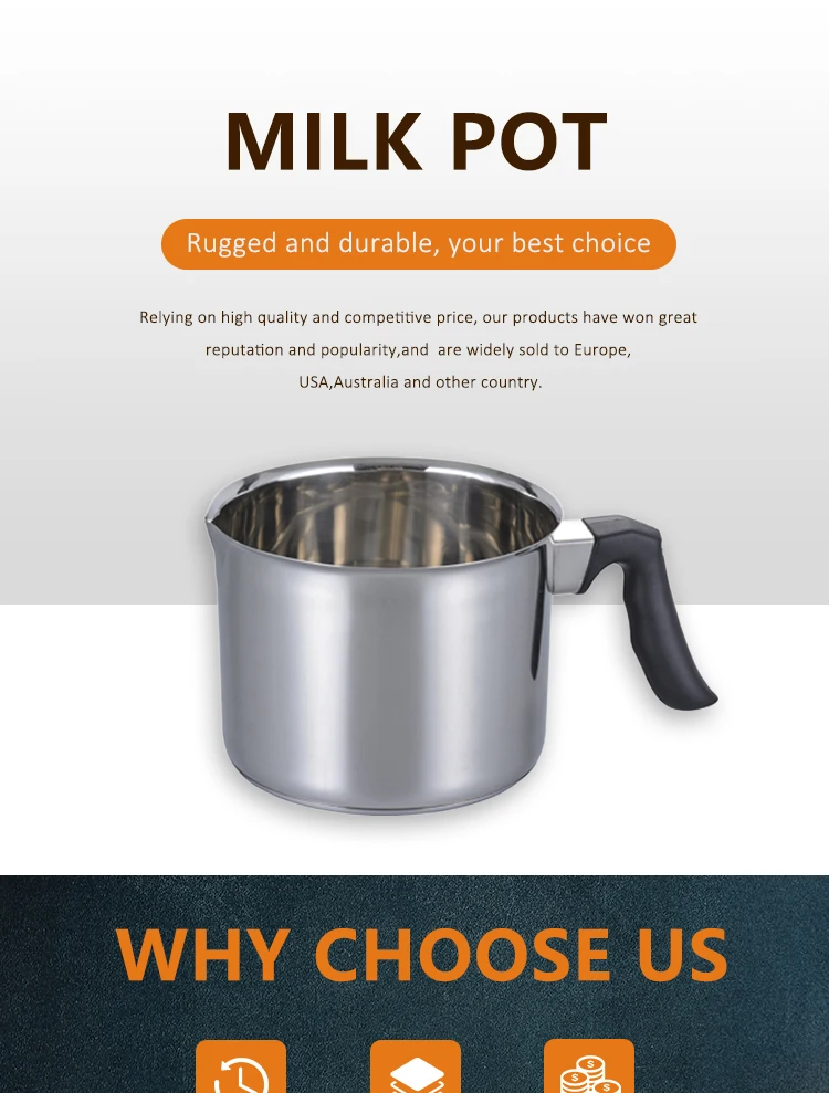 High Quality Kitchenware Noodle Pot Milk Boiling Pot Stainless Steel