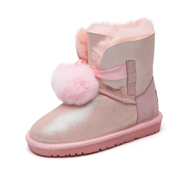 baby white fur boots