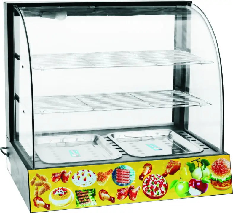 201SS Glass Food Warmer Display CE SGS ISO9001 Certifications