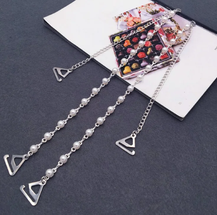 Dual-layer Pearls Decorative Bra Straps Neck Hanging Adjustable