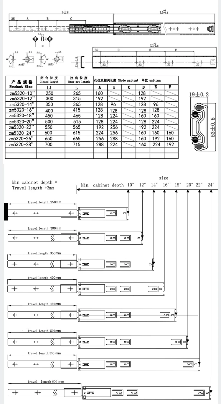 Runners Ball Bearing Locking Full Extension 100kgs Loaded 3 Fold  Rail 1000mm Heavy Duty Drawer Slide