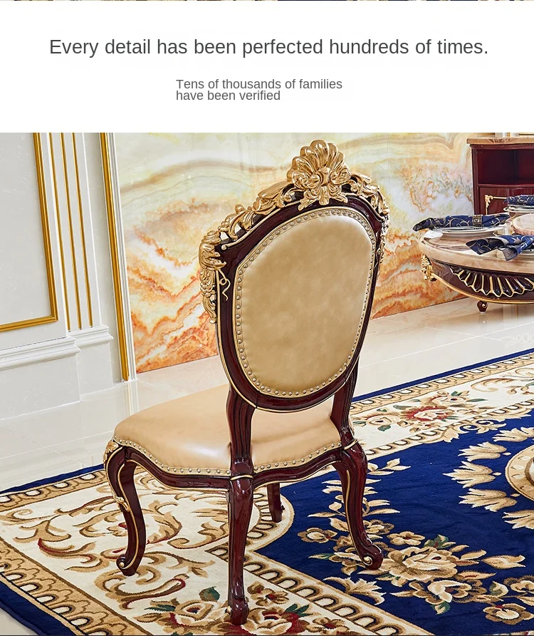 European Round Table Marble Dining Table and Chair Combination Luxury ...