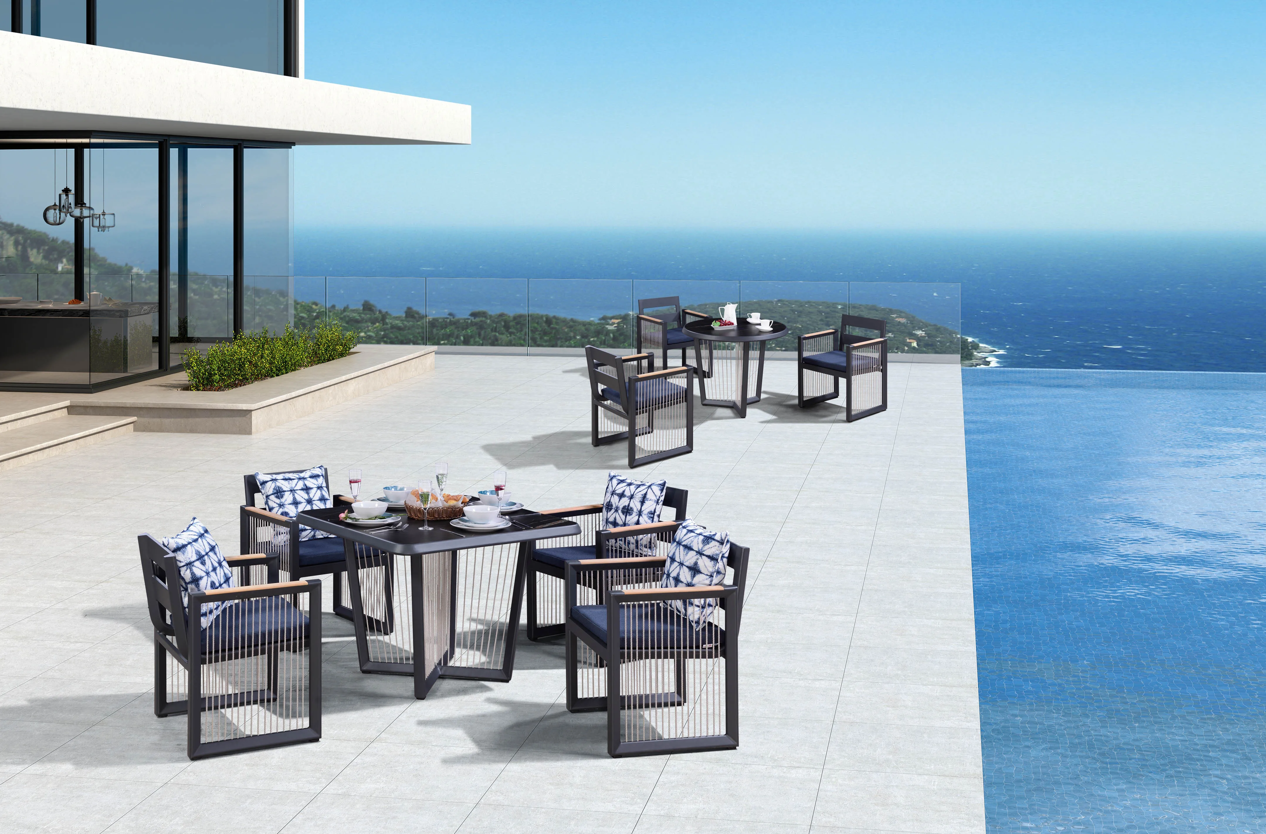 Exclusive Exquisite Dining Set Leisure Aluminum Outdoor Chair Table