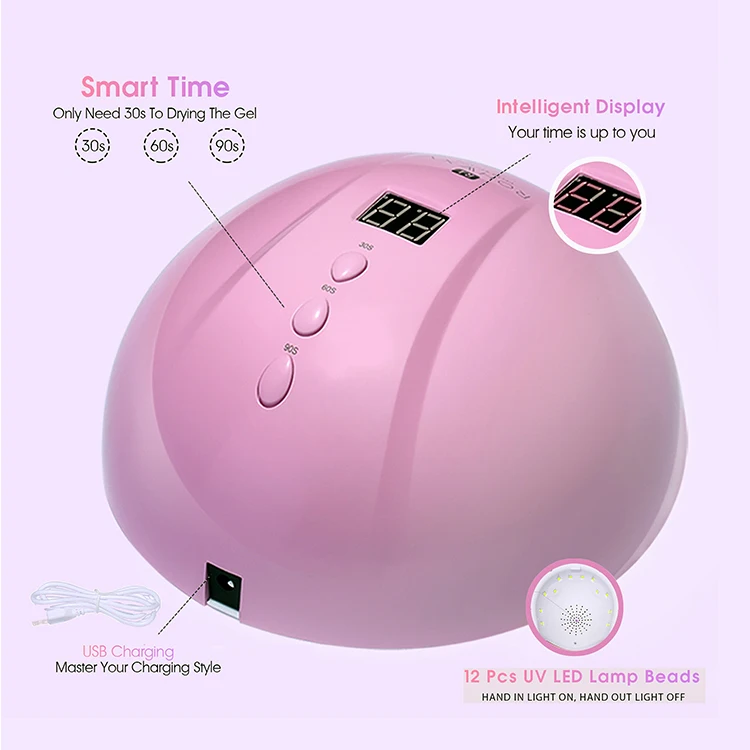 30W Led Gel Lamp Adapter Uv 150 W Nail Kiss Semi Cured Best For Nails Lamps Black And Gold Dryer Rechargeable Cordless 86W