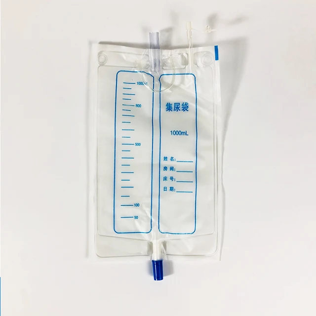 Adult urine drainage disposable medical Urine collection bags 1000ml 2000ml PVC with cross valve