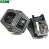 Factory 10A 250V 2Pins AC Power Female Locked Socket With Fuse Fixing Hole Outlet