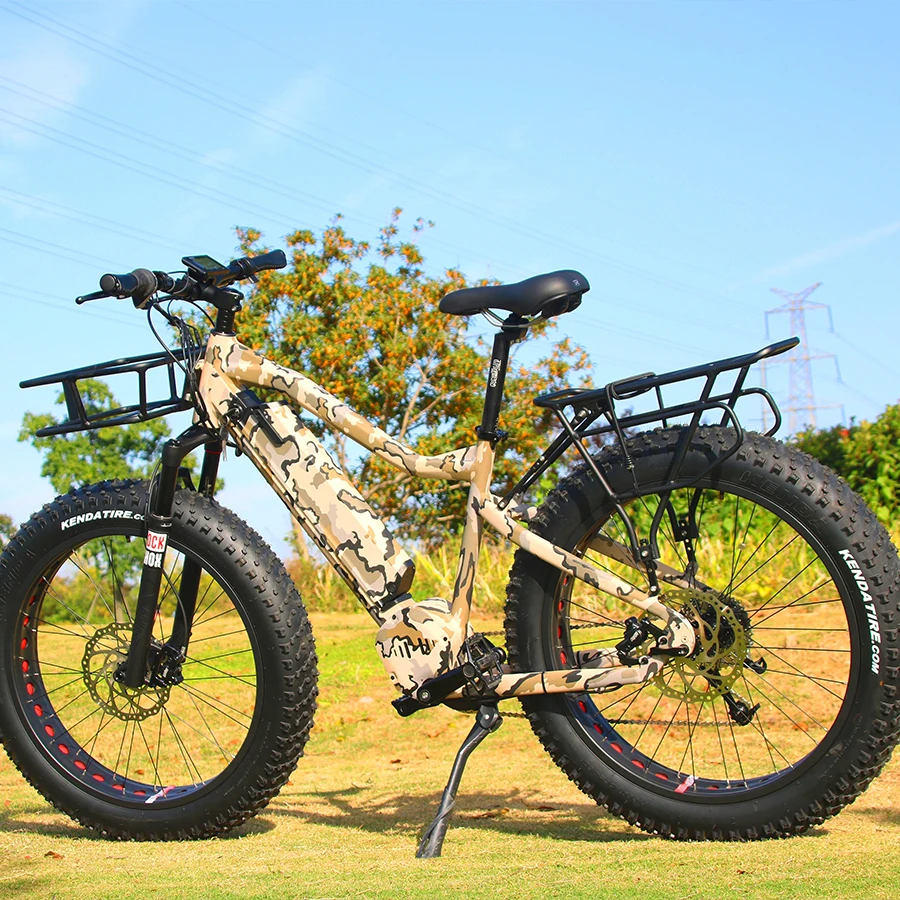 bicicletta elettrica mountain bike sulla spiaggia