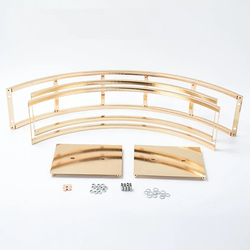 Gold Curvy Metal Flower Arch Stand Wedding Centerpieces Table